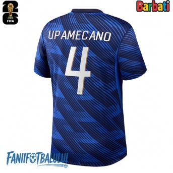 Franța Dayot Upamecano #4 Tricou Fotbal Replică Mondial 2026 Barbati Acasa